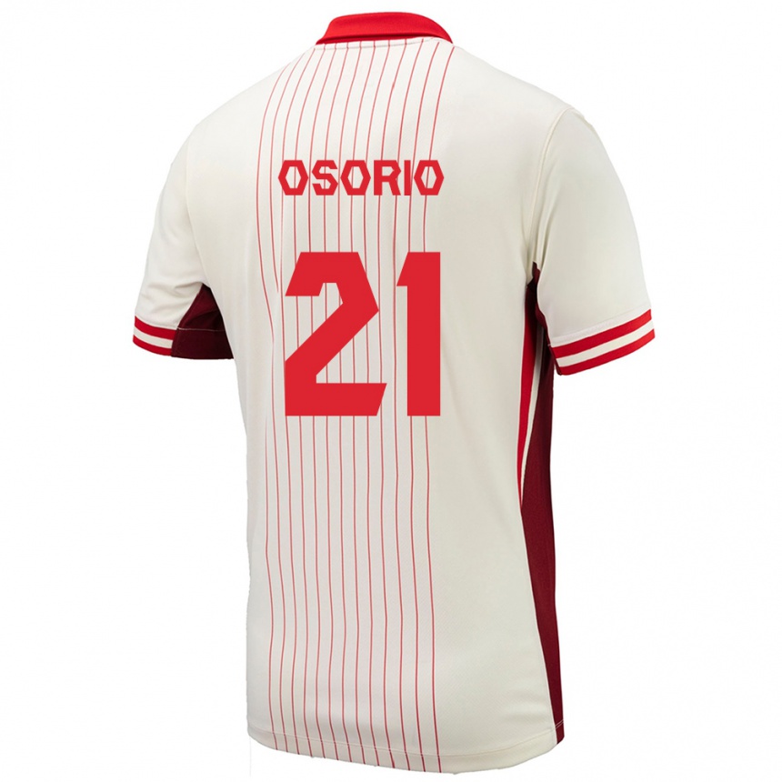 Niño Fútbol Camiseta Canadá Jonathan Osorio #21 Blanco 2ª Equipación 24-26 Perú