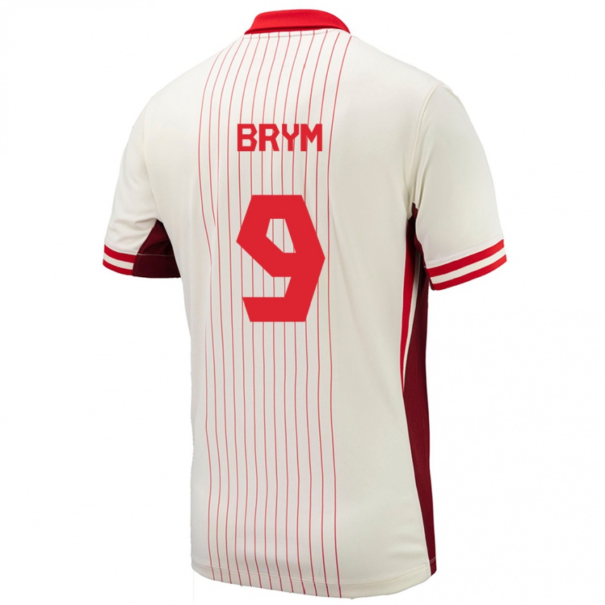 Niño Fútbol Camiseta Canadá Charles Andreas Brym #9 Blanco 2ª Equipación 24-26 Perú