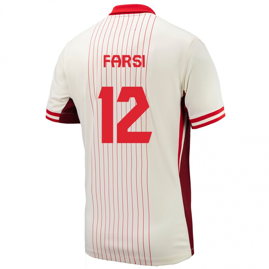 Niño Fútbol Camiseta Canadá Mohamed Farsi #12 Blanco 2ª Equipación 24-26 Perú