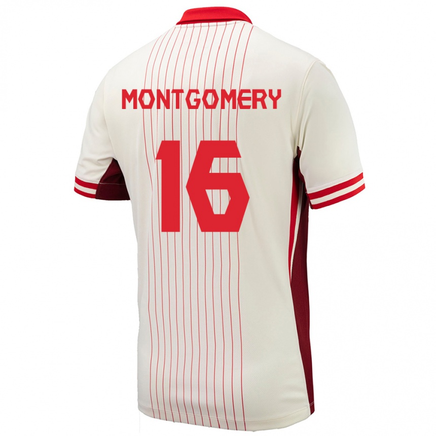 Niño Fútbol Camiseta Canadá Callum Montgomery #16 Blanco 2ª Equipación 24-26 Perú