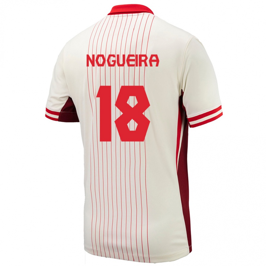 Niño Fútbol Camiseta Canadá Matthew Nogueira #18 Blanco 2ª Equipación 24-26 Perú