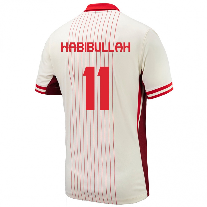 Niño Fútbol Camiseta Canadá Kamron Habibullah #11 Blanco 2ª Equipación 24-26 Perú