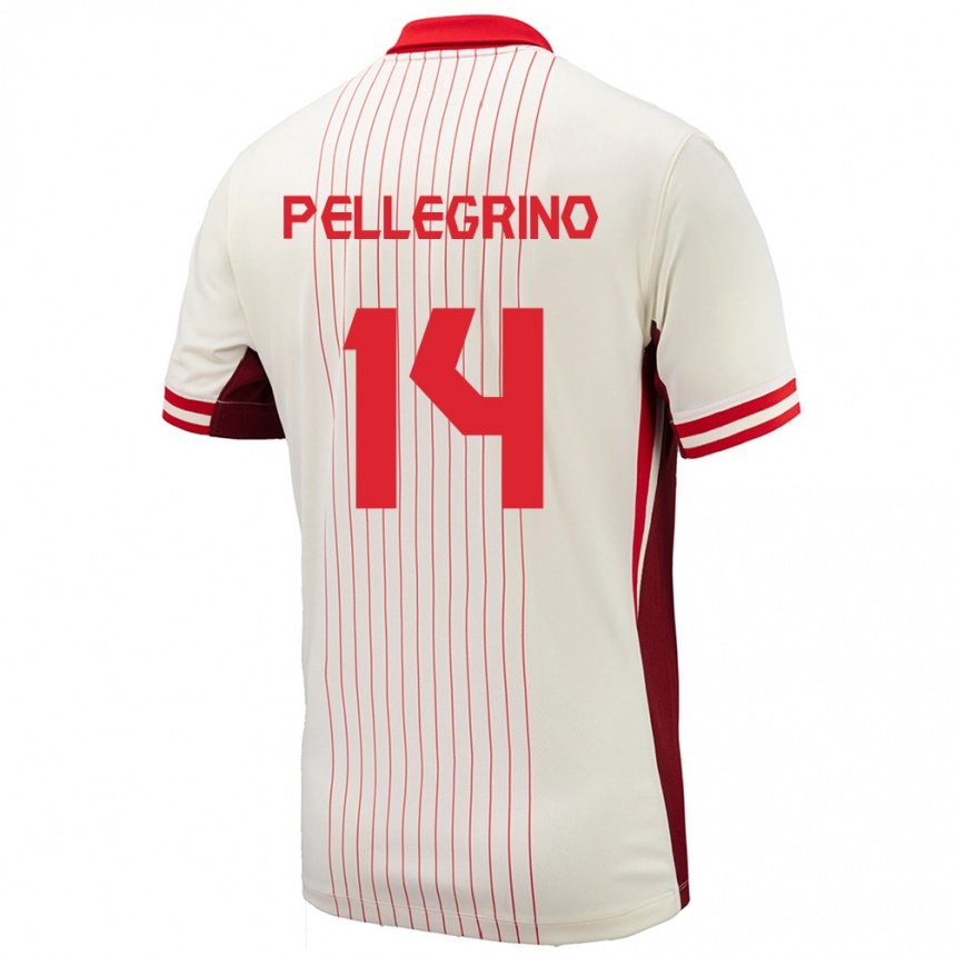 Niño Fútbol Camiseta Canadá Gabriel Pellegrino #14 Blanco 2ª Equipación 24-26 Perú