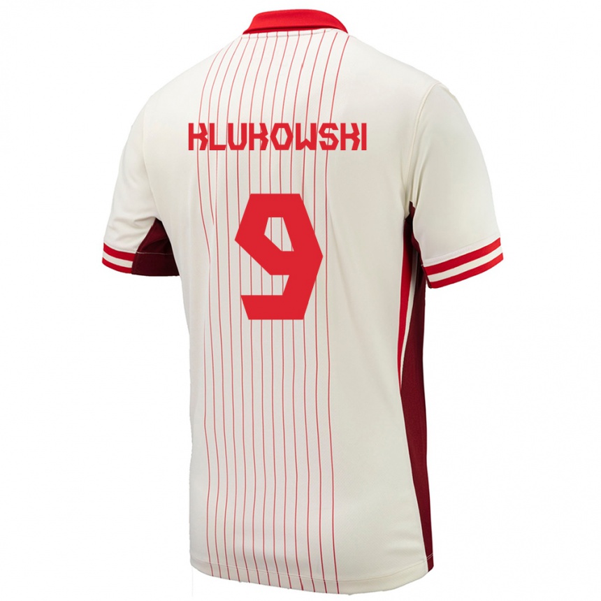 Niño Fútbol Camiseta Canadá Antoni Klukowski #9 Blanco 2ª Equipación 24-26 Perú