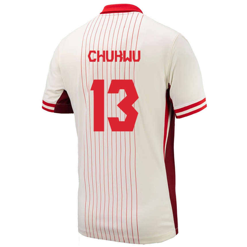 Niño Fútbol Camiseta Canadá Richard Chukwu #13 Blanco 2ª Equipación 24-26 Perú