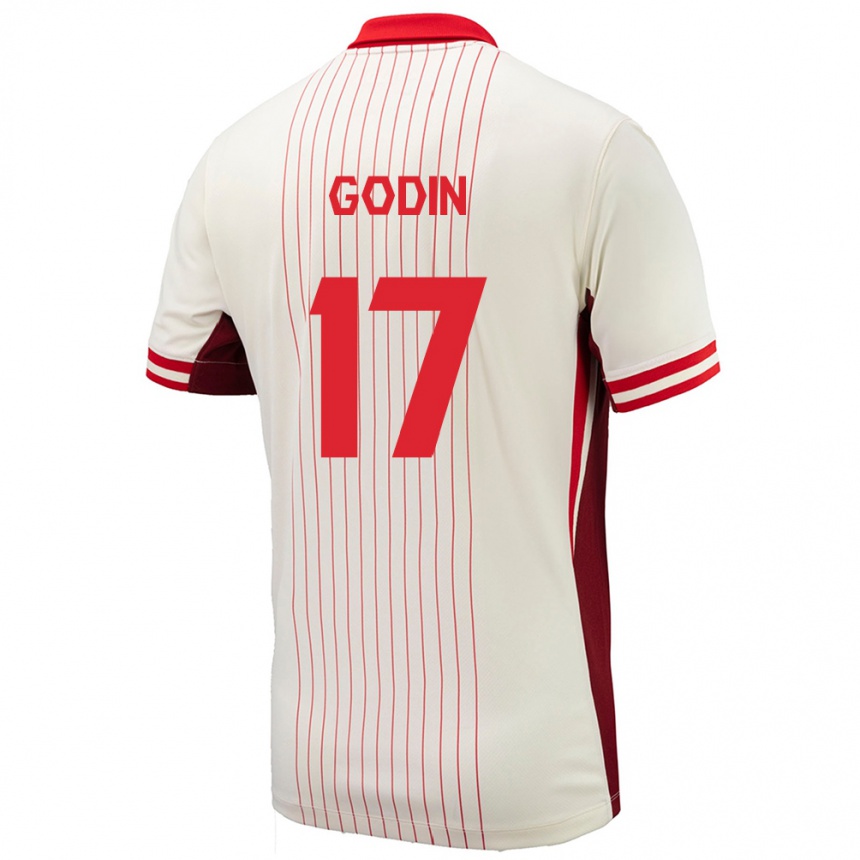 Niño Fútbol Camiseta Canadá Étienne Godin #17 Blanco 2ª Equipación 24-26 Perú