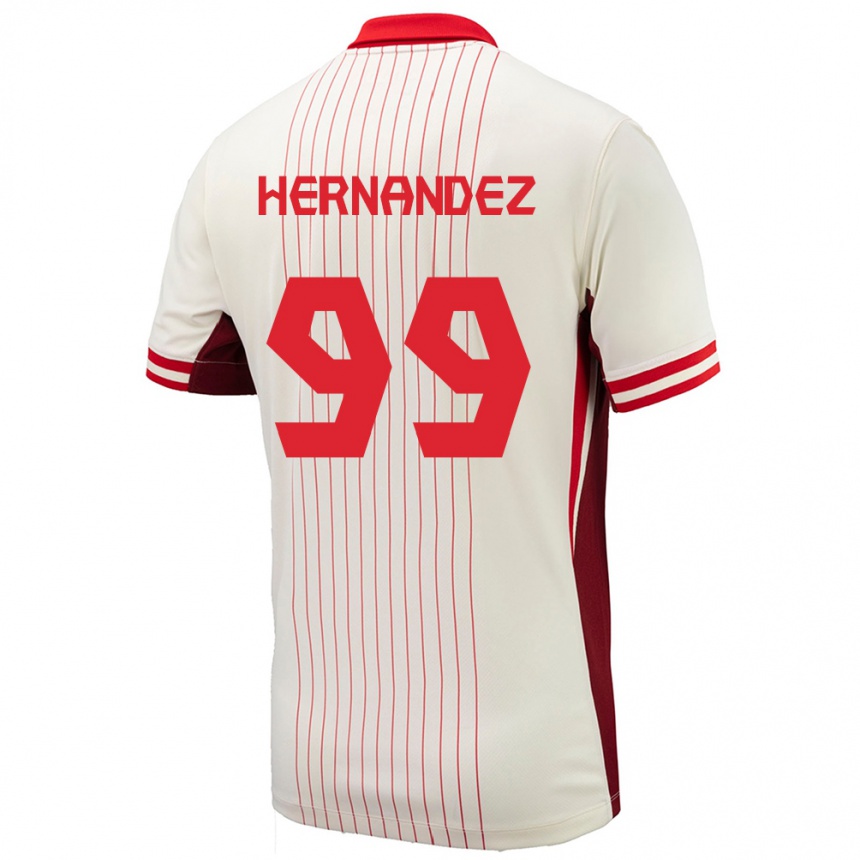 Niño Fútbol Camiseta Canadá Jeneva Hernandez Gray #99 Blanco 2ª Equipación 24-26 Perú