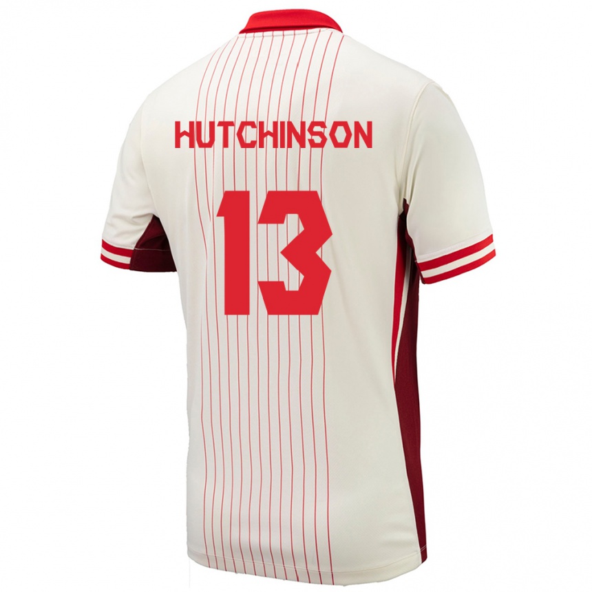 Niño Fútbol Camiseta Canadá Atiba Hutchinson #13 Blanco 2ª Equipación 24-26 Perú