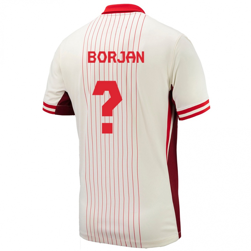 Niño Fútbol Camiseta Canadá Nikola Borjan #0 Blanco 2ª Equipación 24-26 Perú