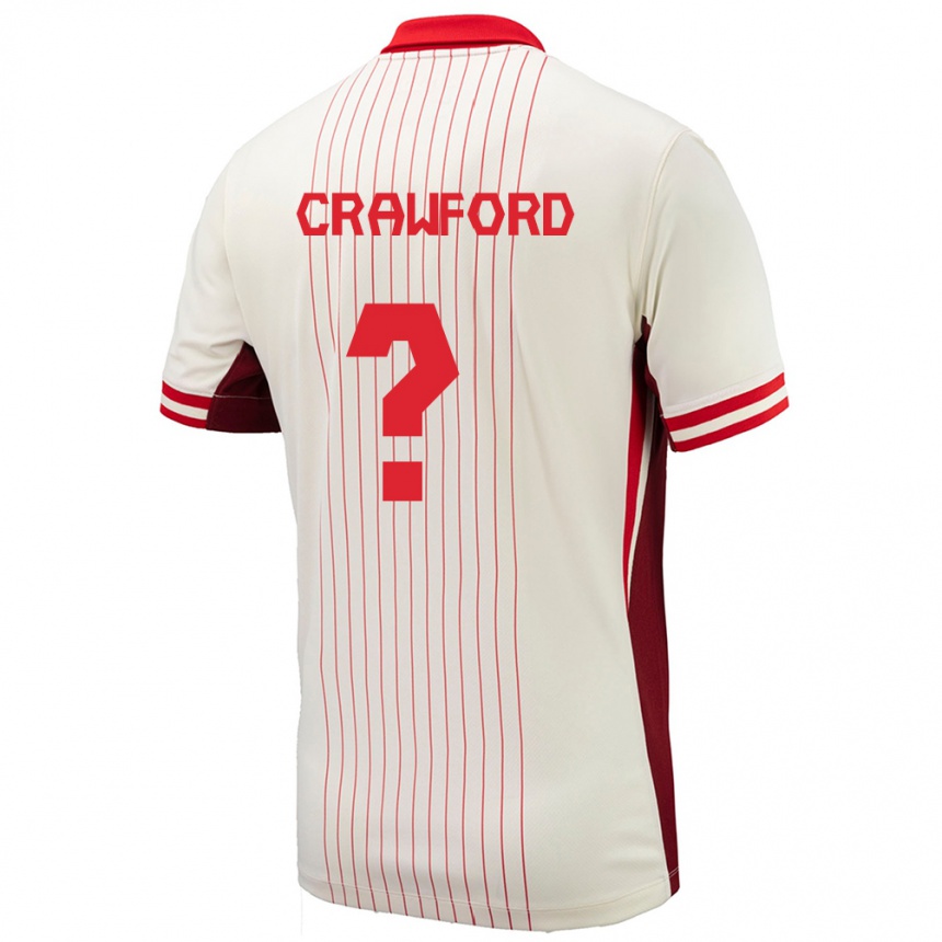 Niño Fútbol Camiseta Canadá Tyler Crawford #0 Blanco 2ª Equipación 24-26 Perú