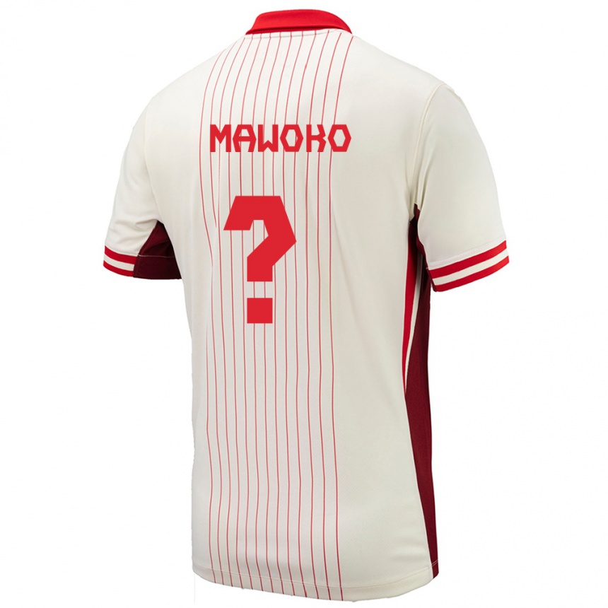 Niño Fútbol Camiseta Canadá Kundai Mawoko #0 Blanco 2ª Equipación 24-26 Perú