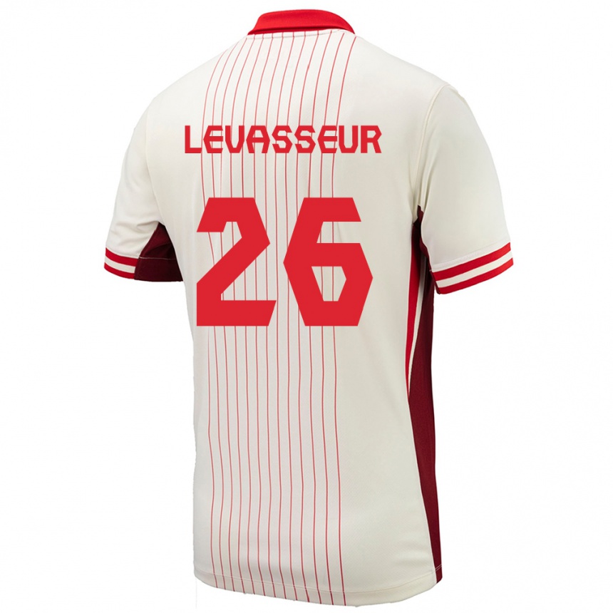 Niño Fútbol Camiseta Canadá Marie Levasseur #26 Blanco 2ª Equipación 24-26 Perú