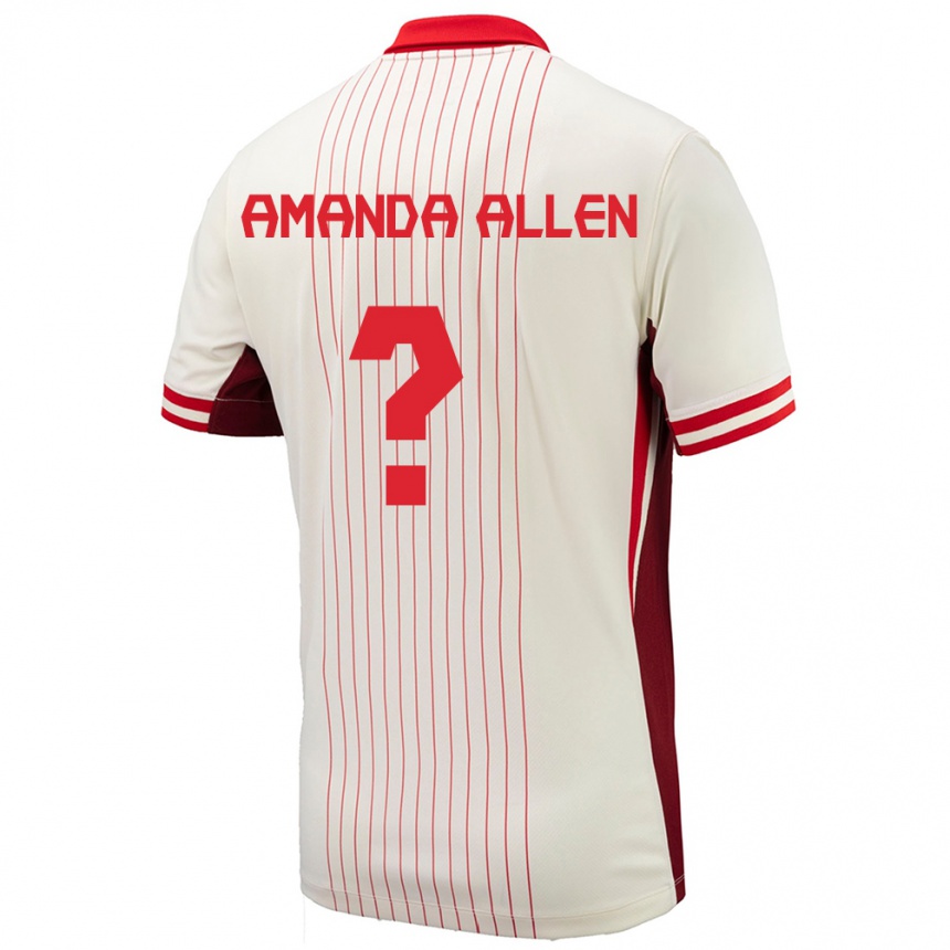 Niño Fútbol Camiseta Canadá Amanda Allen #0 Blanco 2ª Equipación 24-26 Perú