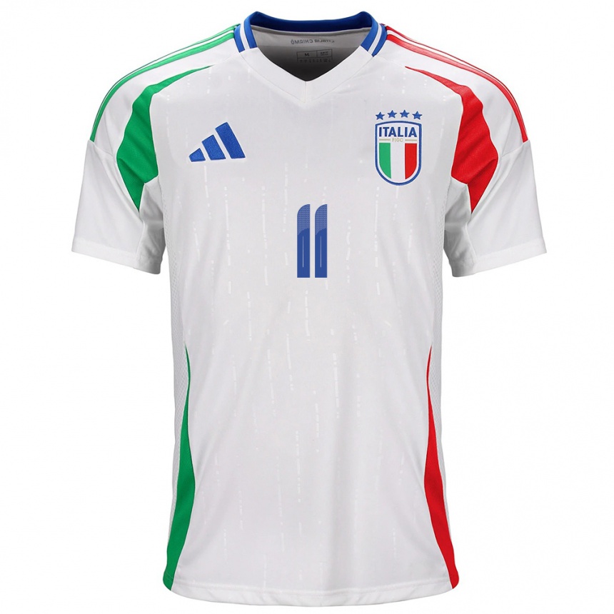 Niño Fútbol Camiseta Italia Moise Kean #11 Blanco 2ª Equipación 24-26 Perú