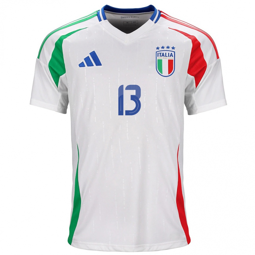 Niño Fútbol Camiseta Italia Elisa Bartoli #13 Blanco 2ª Equipación 24-26 Perú