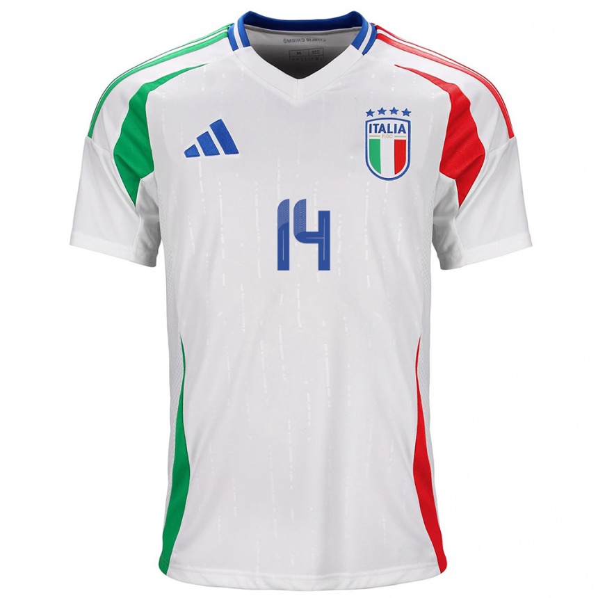 Niño Fútbol Camiseta Italia Chiara Beccari #14 Blanco 2ª Equipación 24-26 Perú