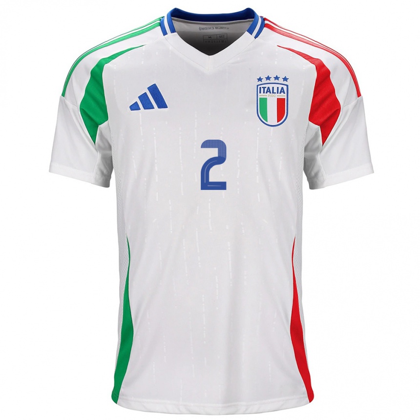 Niño Fútbol Camiseta Italia Giovanni Di Lorenzo #2 Blanco 2ª Equipación 24-26 Perú