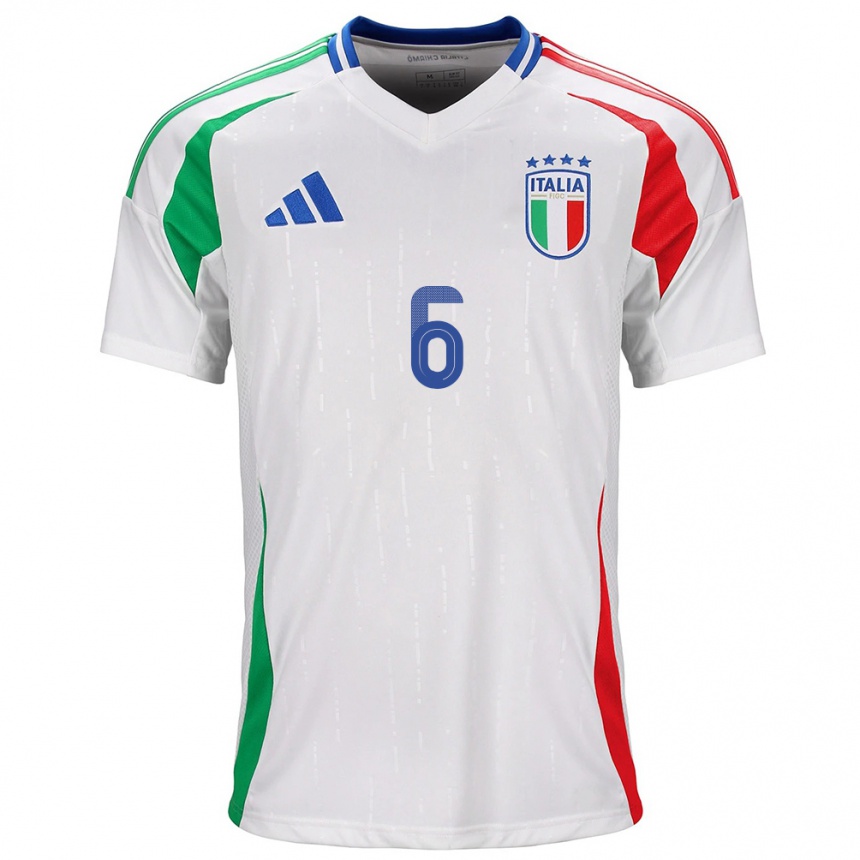 Niño Fútbol Camiseta Italia Federico Gatti #6 Blanco 2ª Equipación 24-26 Perú