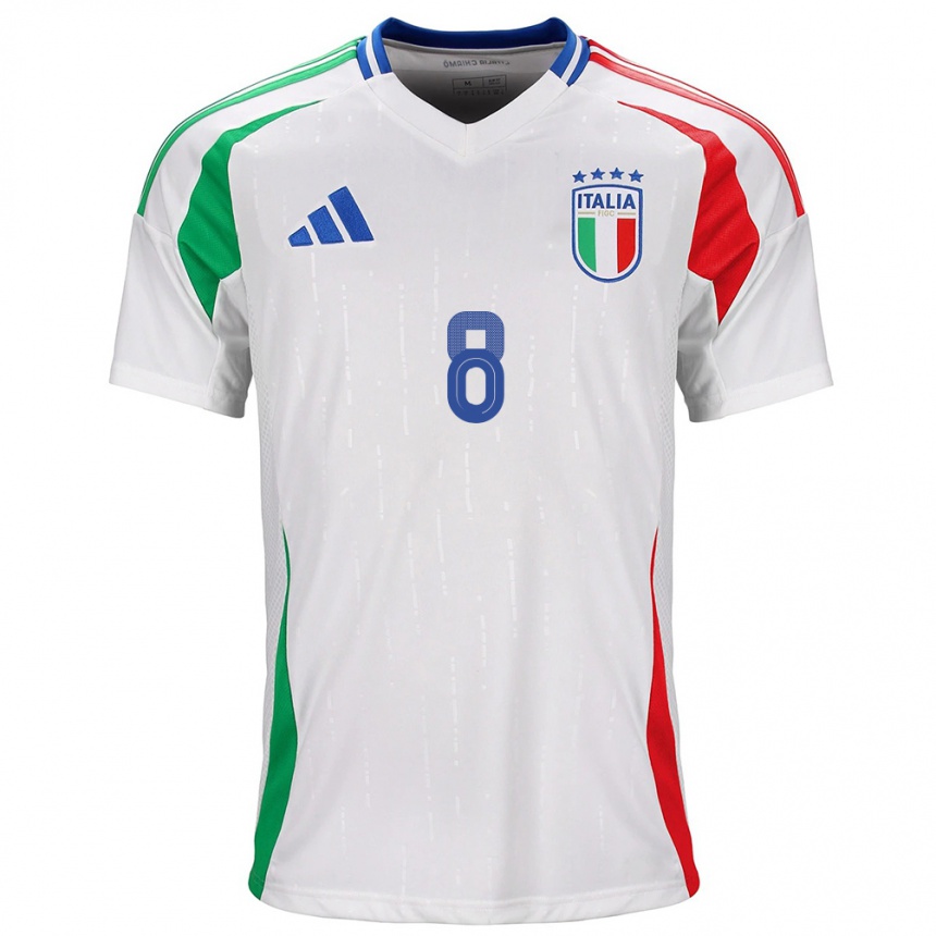 Niño Fútbol Camiseta Italia Jorginho #8 Blanco 2ª Equipación 24-26 Perú