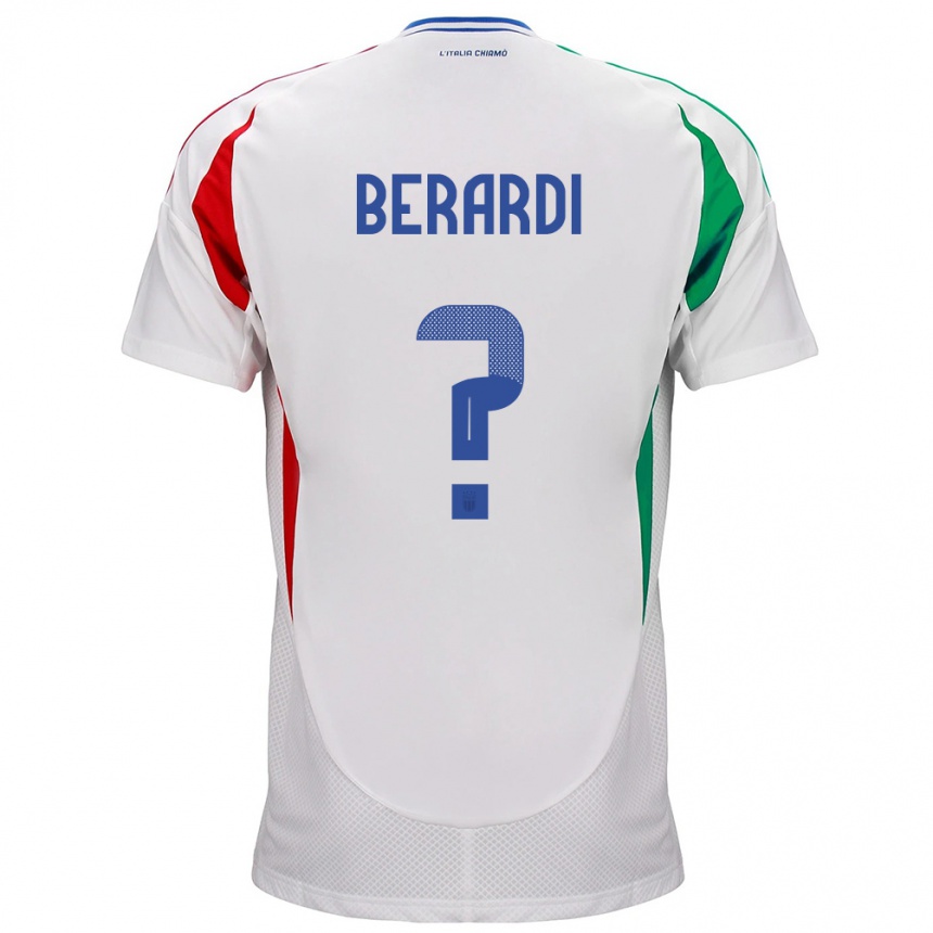 Niño Fútbol Camiseta Italia Domenico Berardi #0 Blanco 2ª Equipación 24-26 Perú