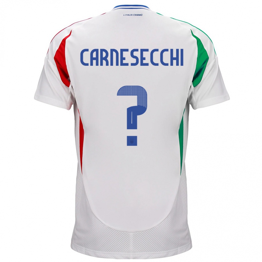 Niño Fútbol Camiseta Italia Marco Carnesecchi #0 Blanco 2ª Equipación 24-26 Perú