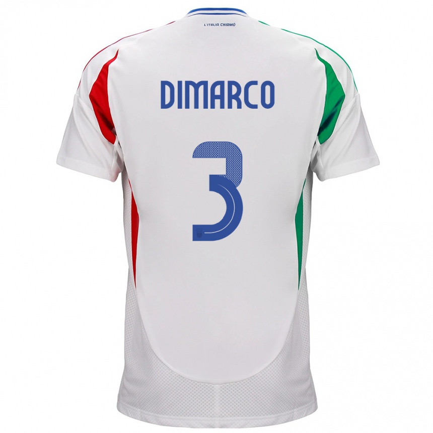 Niño Fútbol Camiseta Italia Federico Dimarco #3 Blanco 2ª Equipación 24-26 Perú