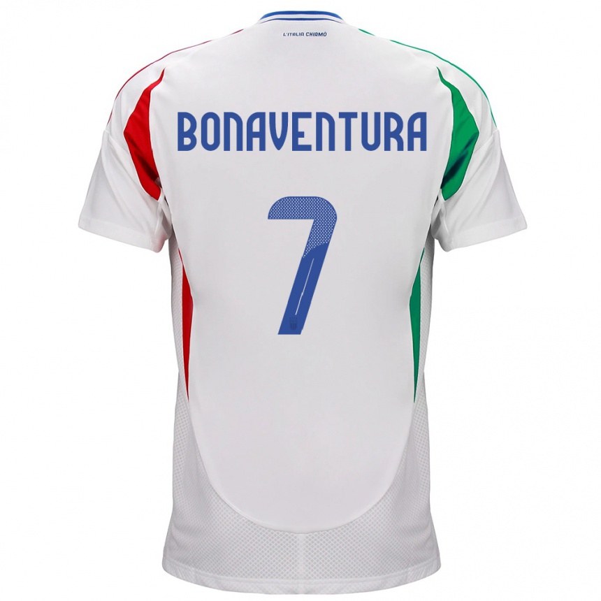 Niño Fútbol Camiseta Italia Giacomo Bonaventura #7 Blanco 2ª Equipación 24-26 Perú