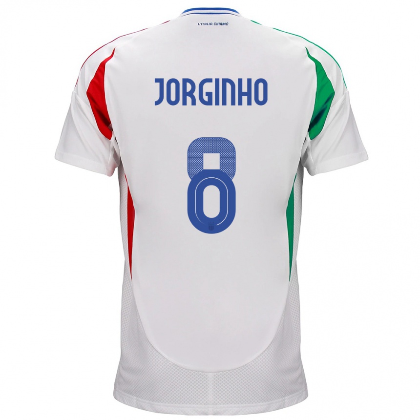 Niño Fútbol Camiseta Italia Jorginho #8 Blanco 2ª Equipación 24-26 Perú