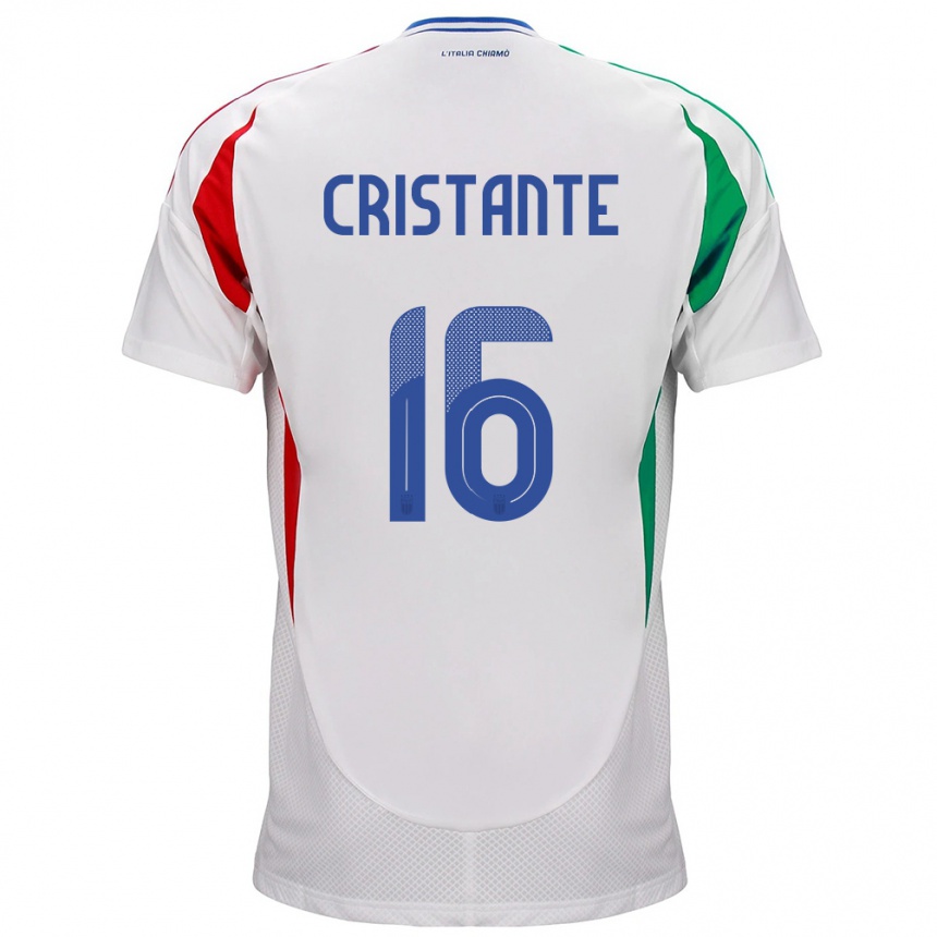 Niño Fútbol Camiseta Italia Bryan Cristante #16 Blanco 2ª Equipación 24-26 Perú