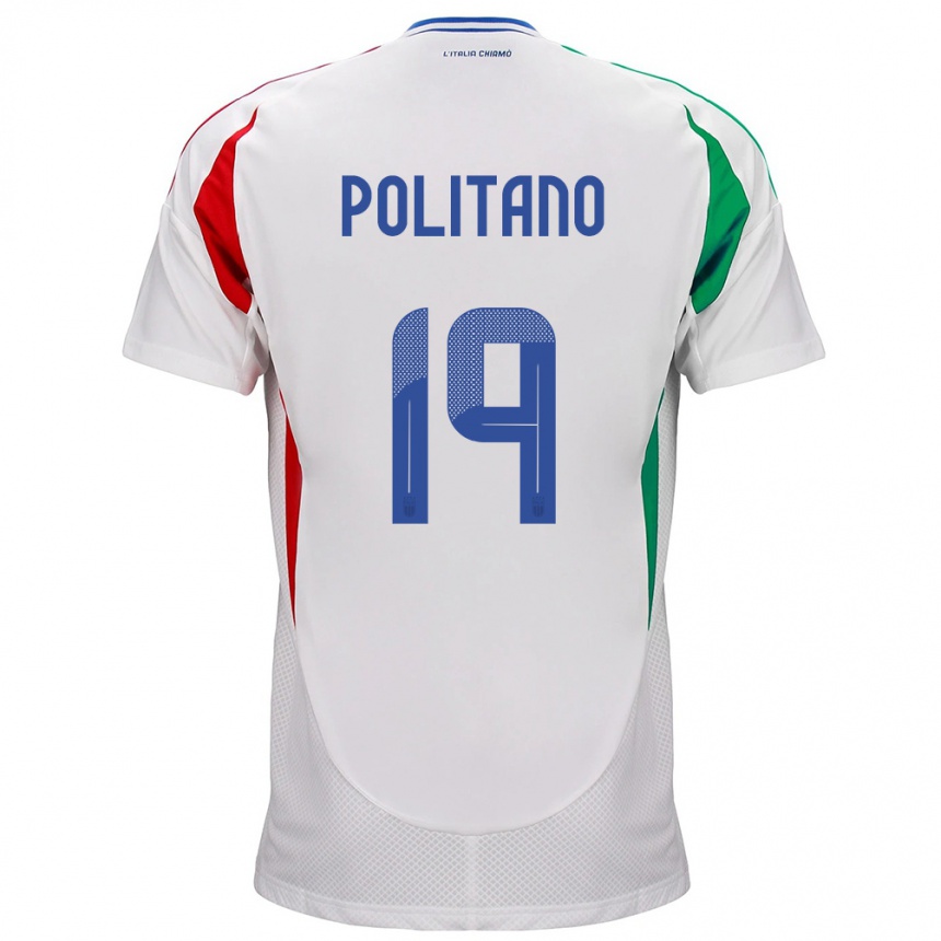 Niño Fútbol Camiseta Italia Matteo Politano #19 Blanco 2ª Equipación 24-26 Perú