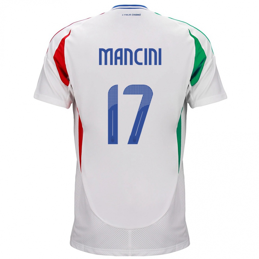 Niño Fútbol Camiseta Italia Gianluca Mancini #17 Blanco 2ª Equipación 24-26 Perú