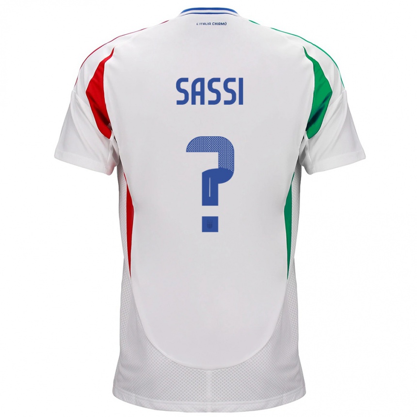 Niño Fútbol Camiseta Italia Jacopo Sassi #0 Blanco 2ª Equipación 24-26 Perú