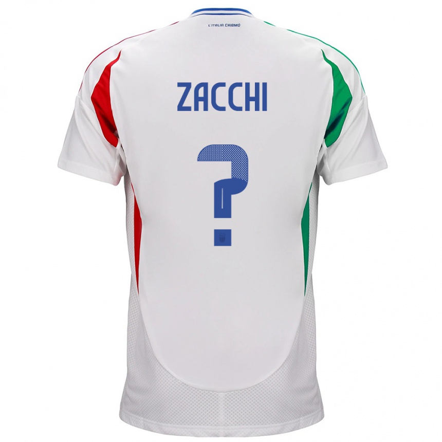 Niño Fútbol Camiseta Italia Gioele Zacchi #0 Blanco 2ª Equipación 24-26 Perú