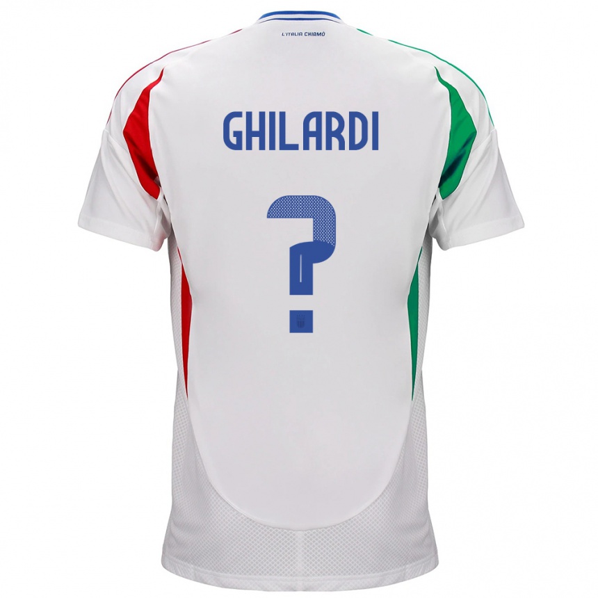 Niño Fútbol Camiseta Italia Daniele Ghilardi #0 Blanco 2ª Equipación 24-26 Perú