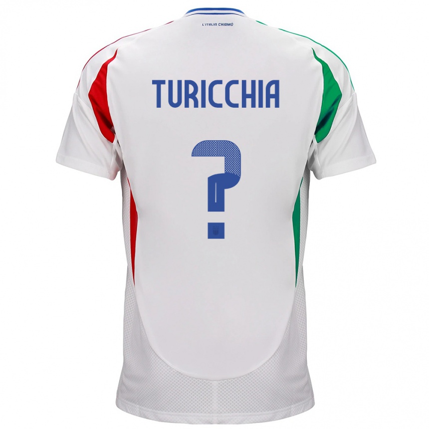 Niño Fútbol Camiseta Italia Riccardo Turicchia #0 Blanco 2ª Equipación 24-26 Perú