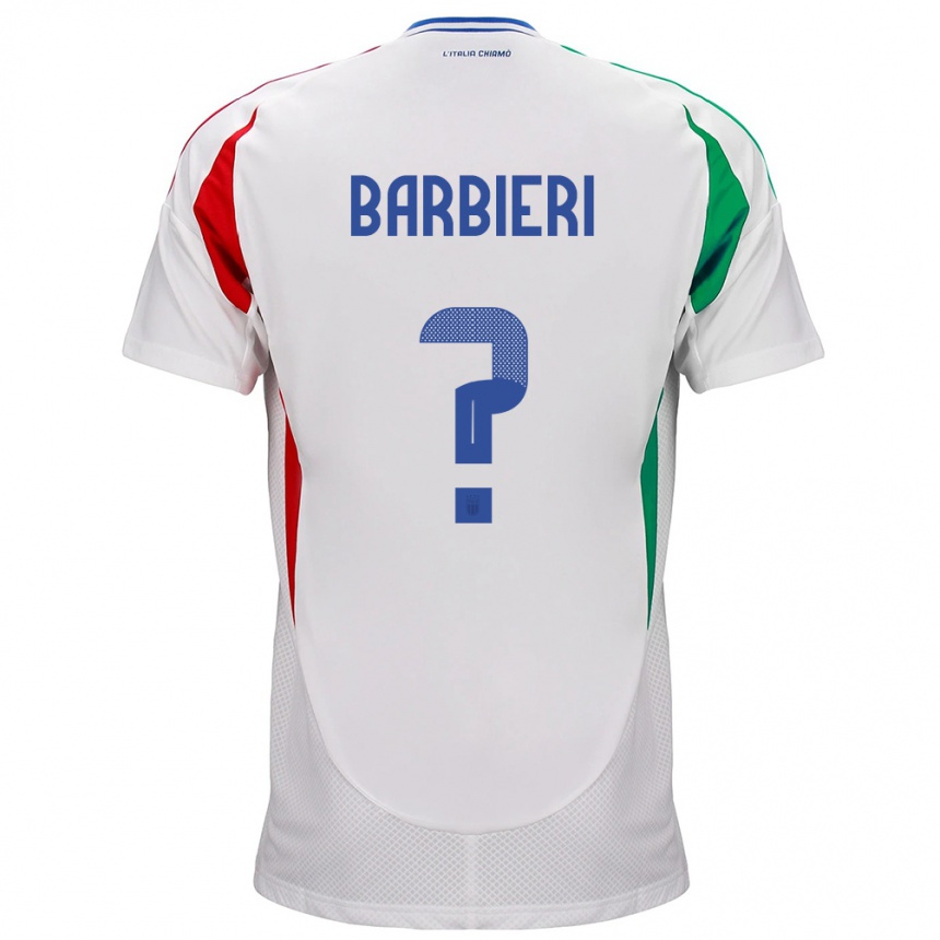 Niño Fútbol Camiseta Italia Tommaso Barbieri #0 Blanco 2ª Equipación 24-26 Perú