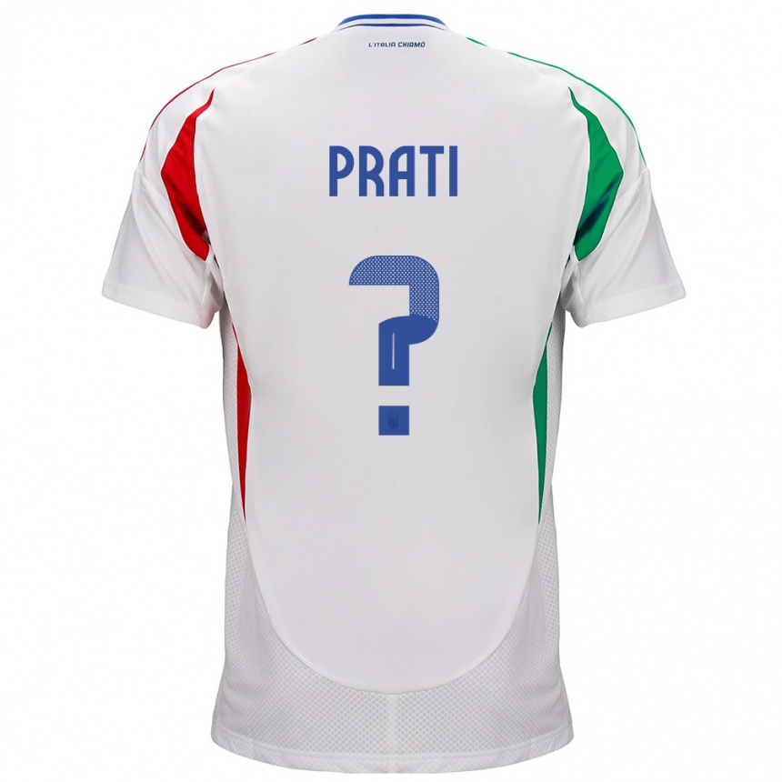 Niño Fútbol Camiseta Italia Matteo Prati #0 Blanco 2ª Equipación 24-26 Perú