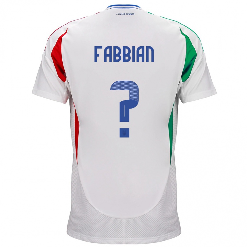 Niño Fútbol Camiseta Italia Giovanni Fabbian #0 Blanco 2ª Equipación 24-26 Perú