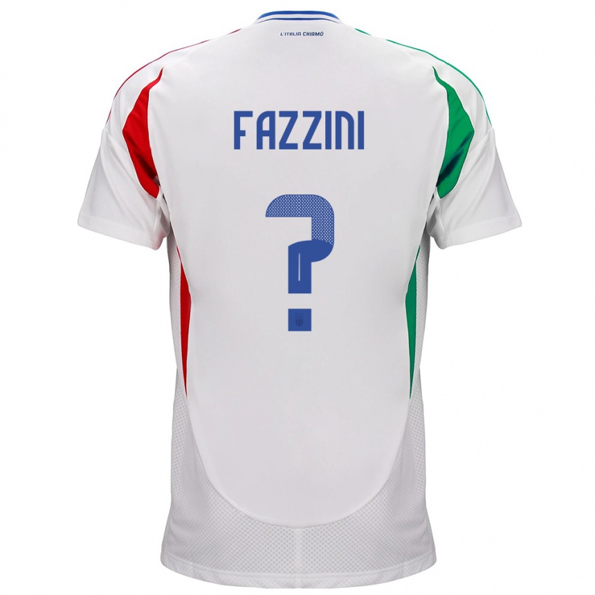 Niño Fútbol Camiseta Italia Jacopo Fazzini #0 Blanco 2ª Equipación 24-26 Perú