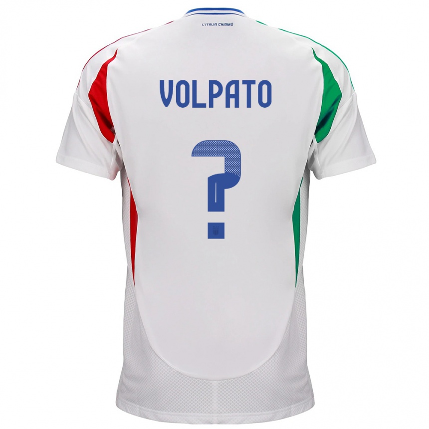 Niño Fútbol Camiseta Italia Cristian Volpato #0 Blanco 2ª Equipación 24-26 Perú