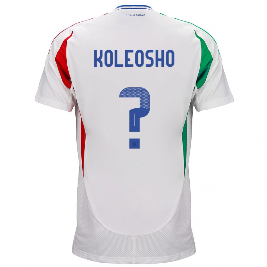 Niño Fútbol Camiseta Italia Luca Koleosho #0 Blanco 2ª Equipación 24-26 Perú