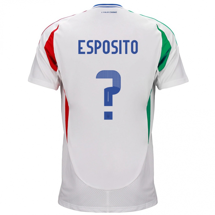 Niño Fútbol Camiseta Italia Francesco Pio Esposito #0 Blanco 2ª Equipación 24-26 Perú