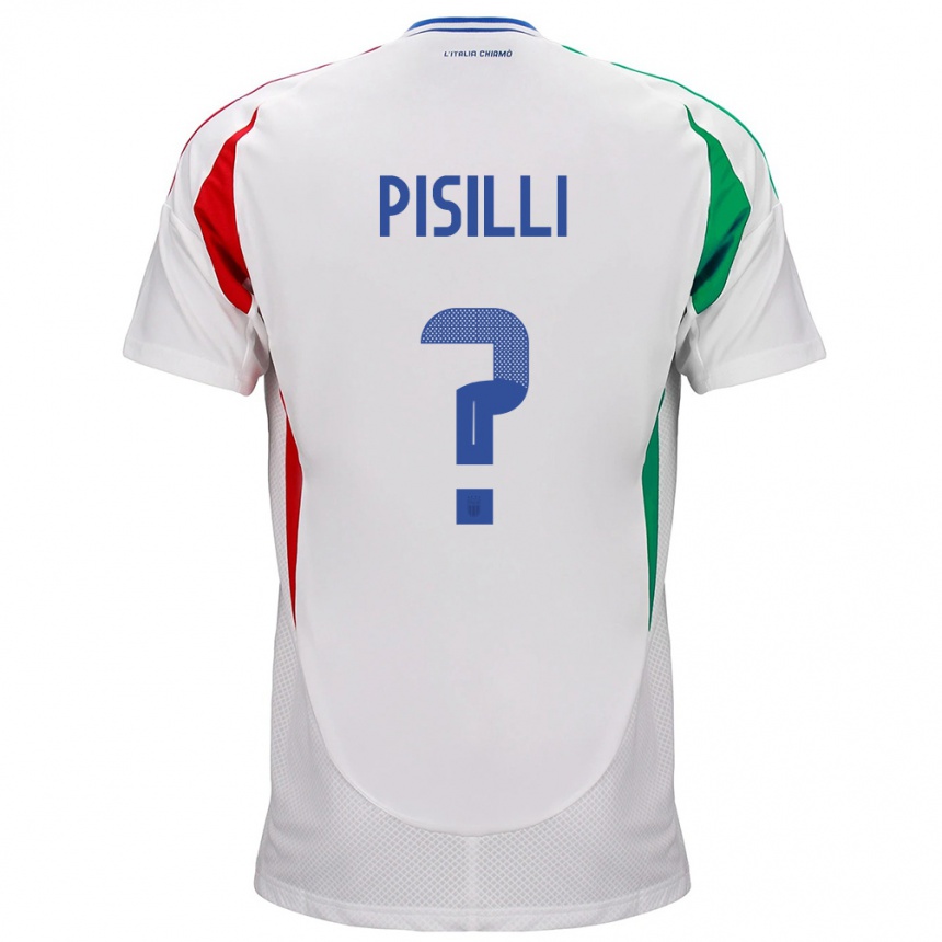 Niño Fútbol Camiseta Italia Niccolò Pisilli #0 Blanco 2ª Equipación 24-26 Perú