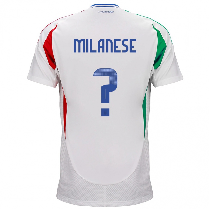 Niño Fútbol Camiseta Italia Tommaso Milanese #0 Blanco 2ª Equipación 24-26 Perú