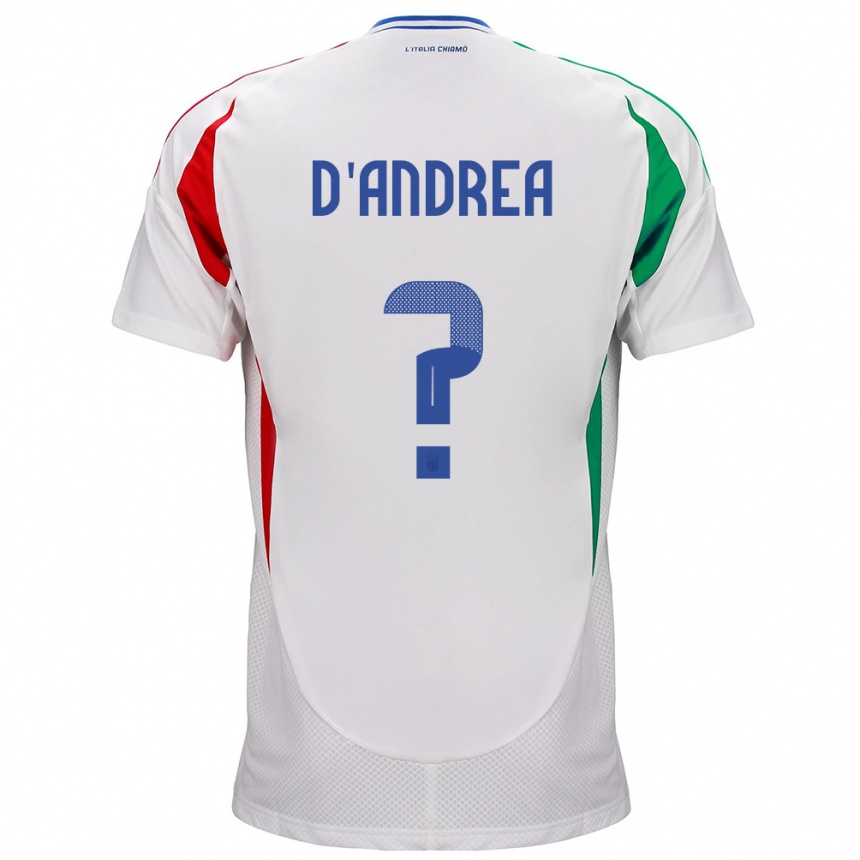 Niño Fútbol Camiseta Italia Luca D'andrea #0 Blanco 2ª Equipación 24-26 Perú