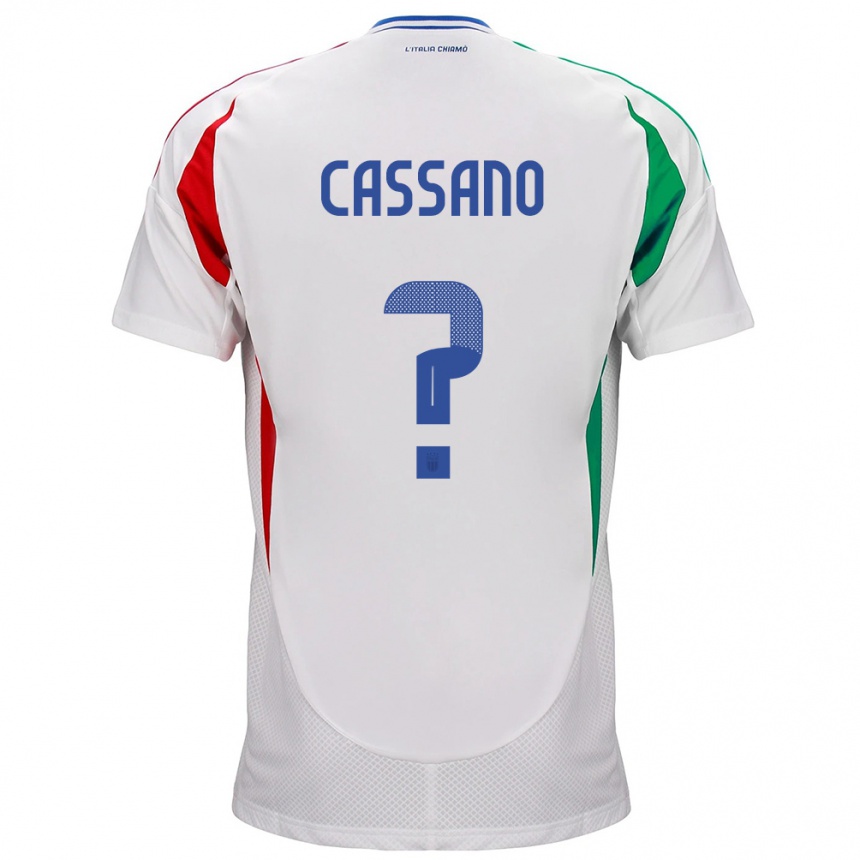 Niño Fútbol Camiseta Italia Claudio Cassano #0 Blanco 2ª Equipación 24-26 Perú