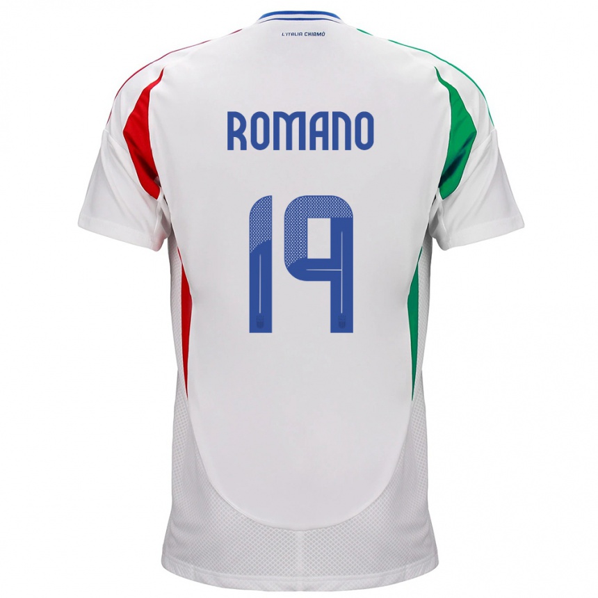 Niño Fútbol Camiseta Italia Marco Romano #19 Blanco 2ª Equipación 24-26 Perú