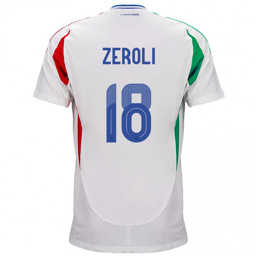 Niño Fútbol Camiseta Italia Kevin Zeroli #18 Blanco 2ª Equipación 24-26 Perú