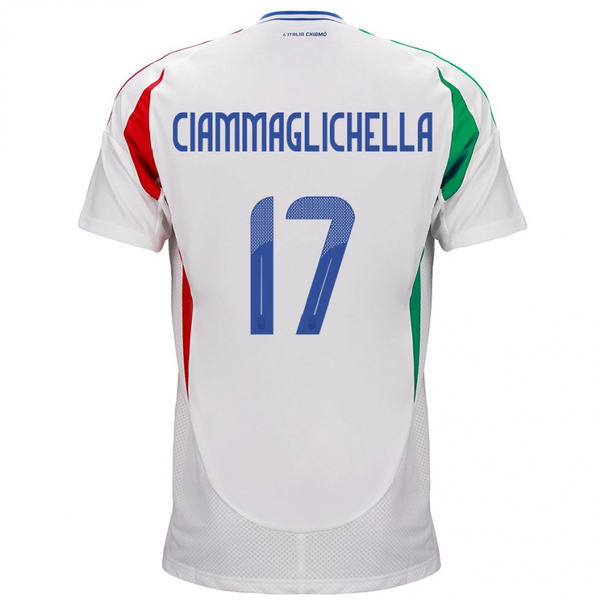 Niño Fútbol Camiseta Italia Aaron Ciammaglichella #17 Blanco 2ª Equipación 24-26 Perú