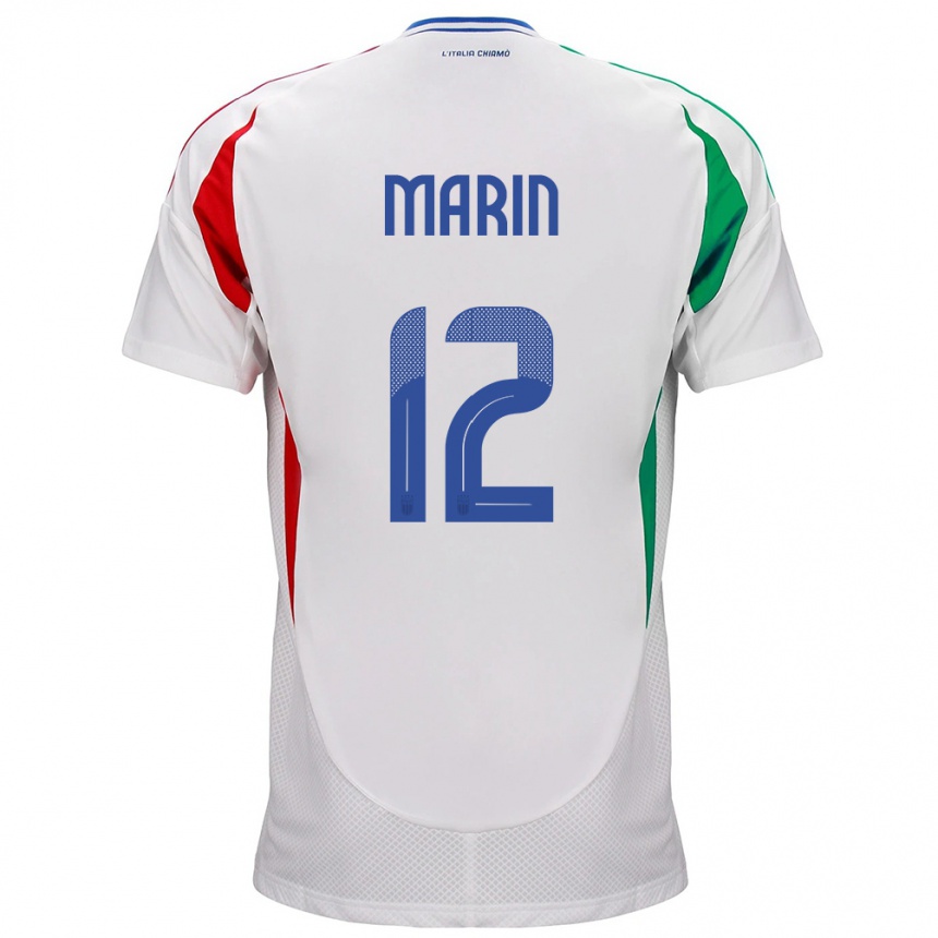 Niño Fútbol Camiseta Italia Renato Marin #12 Blanco 2ª Equipación 24-26 Perú